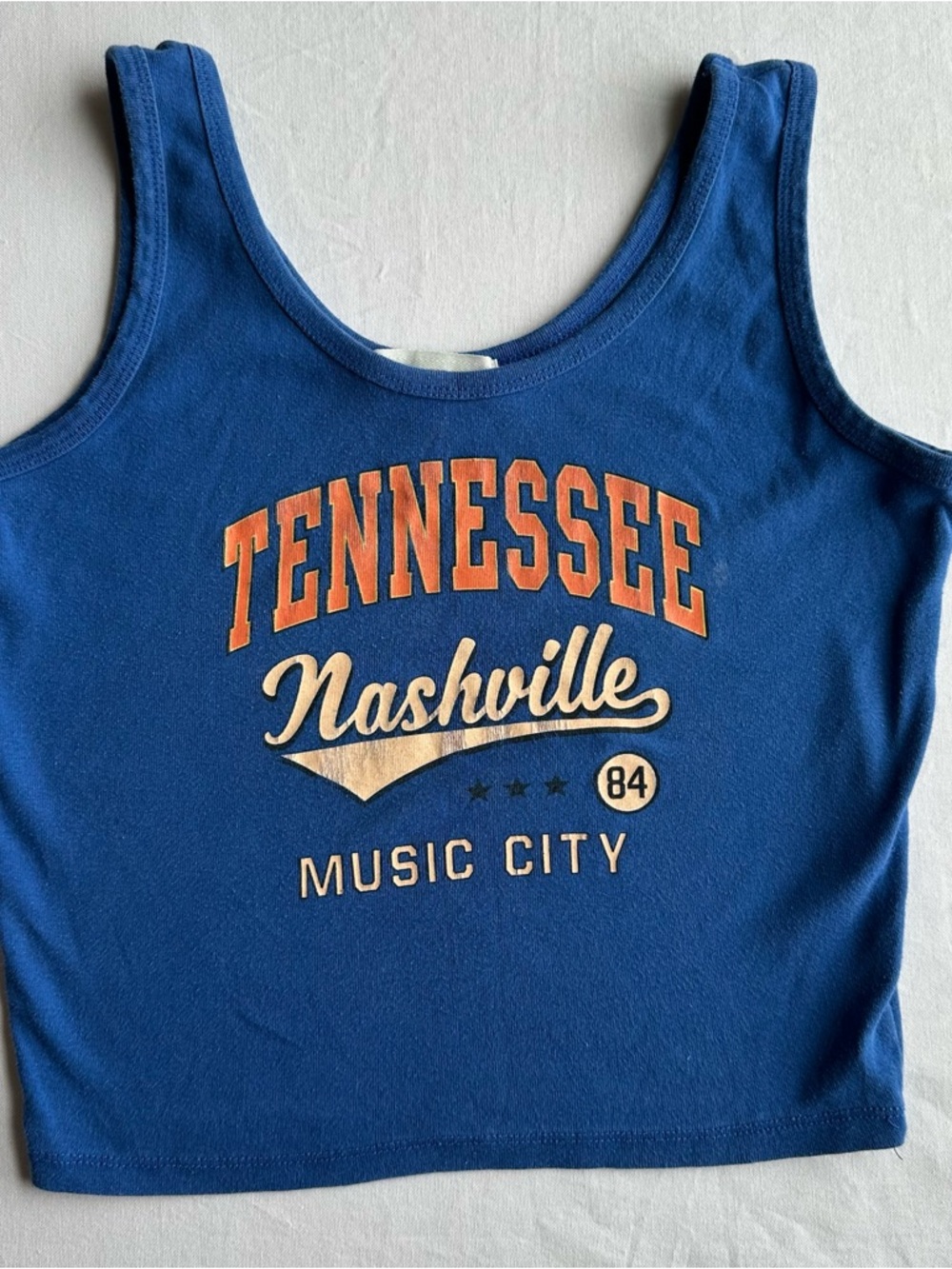 Tennessee Nashville Music City Blue Graphic Cotton Tank Top - Picture 7 of 9
